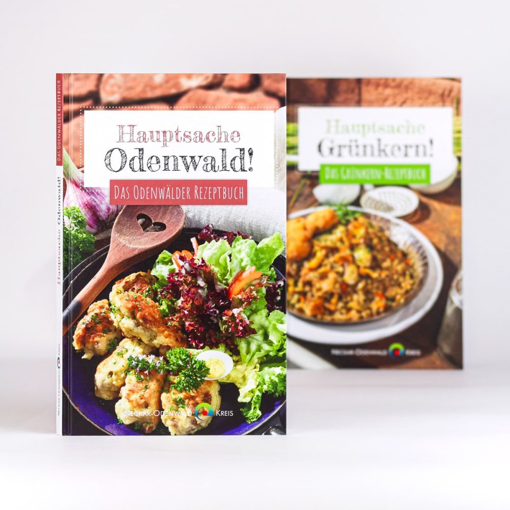 Bücher "Hauptsache Odenwald!" und "Hauptsache Grünkern!"