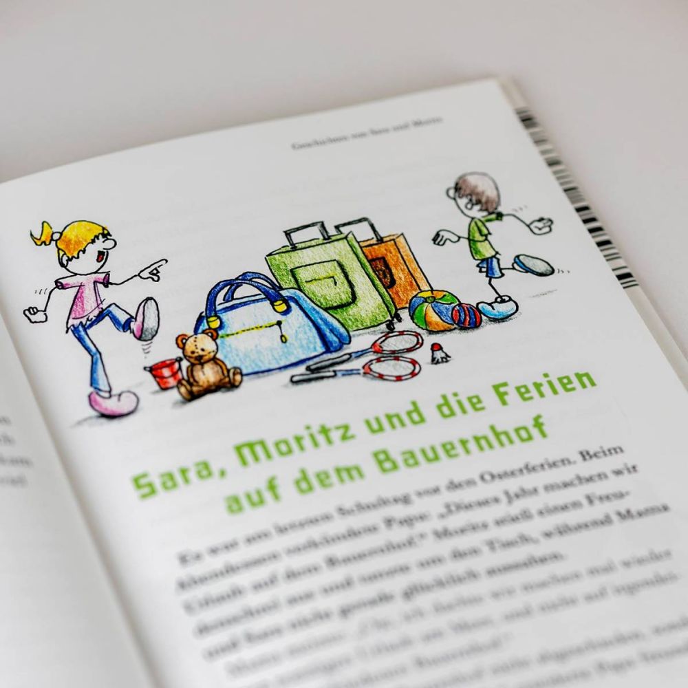 Einblick in das Buch "Geschichten von Sara und Moritz" von Bernhard Linsler